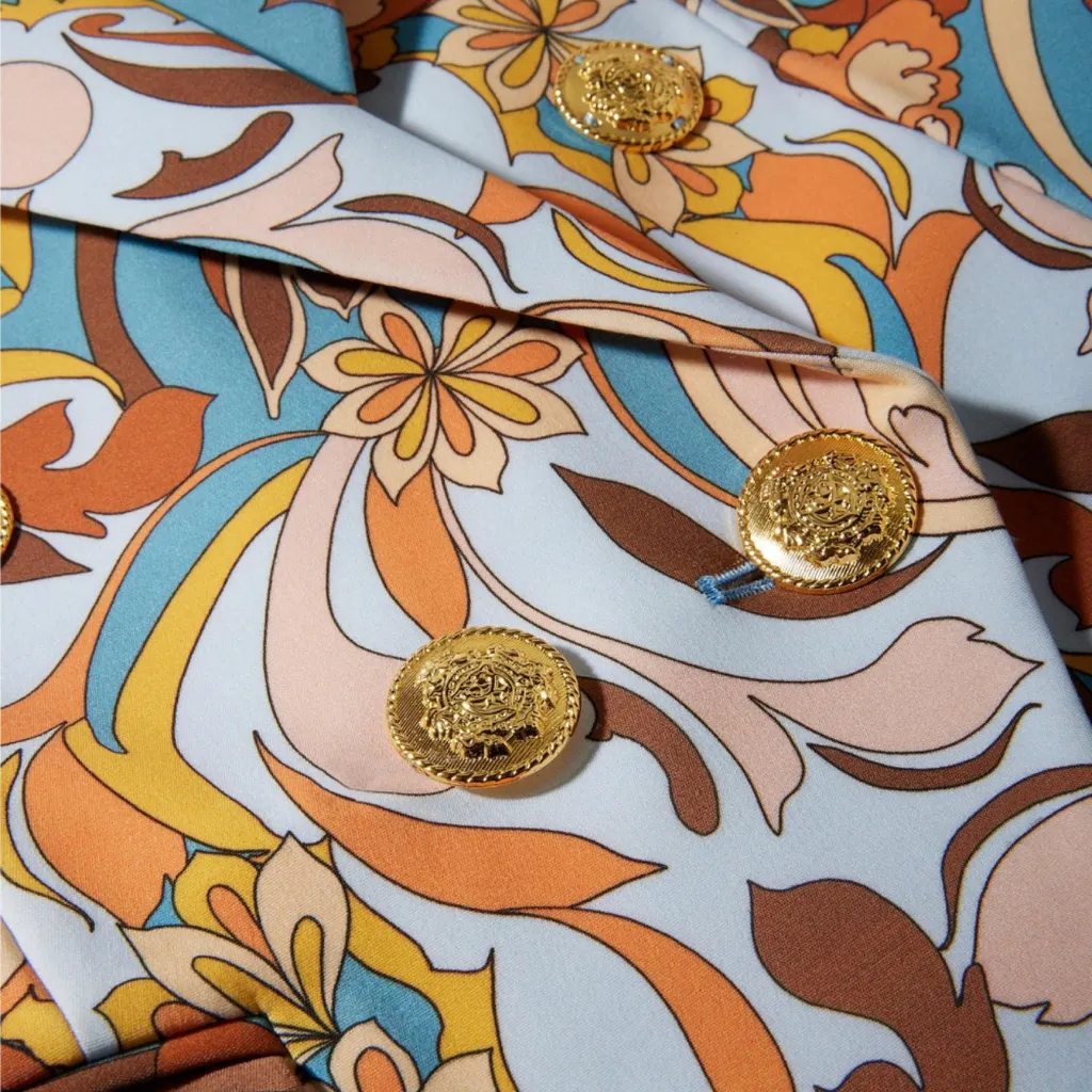 Boston Proper Folk Favorite Print Modern Double Breasted Blazer NWT size 12 - Image 10