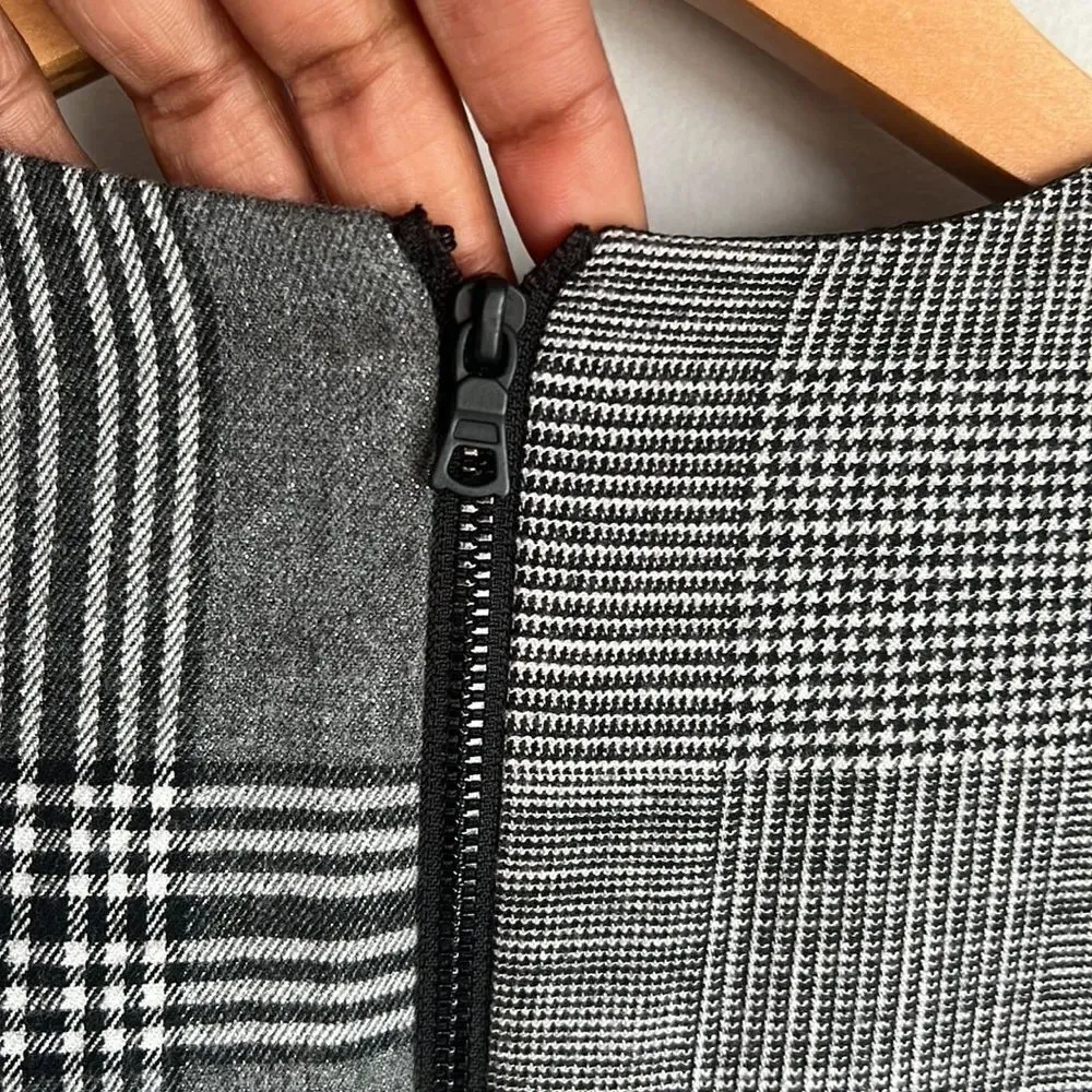 Alice + Olivia Coley Paneled Prince of Wales Checked Woven Mini Dress - Image 8