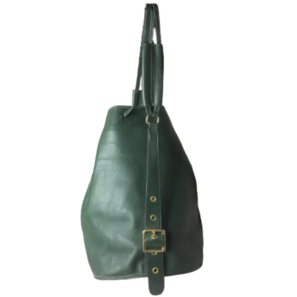 COACH Bottle Green Leather Sling Bag Vintage Backpack 9929 Mint Condition RARE - Image 8