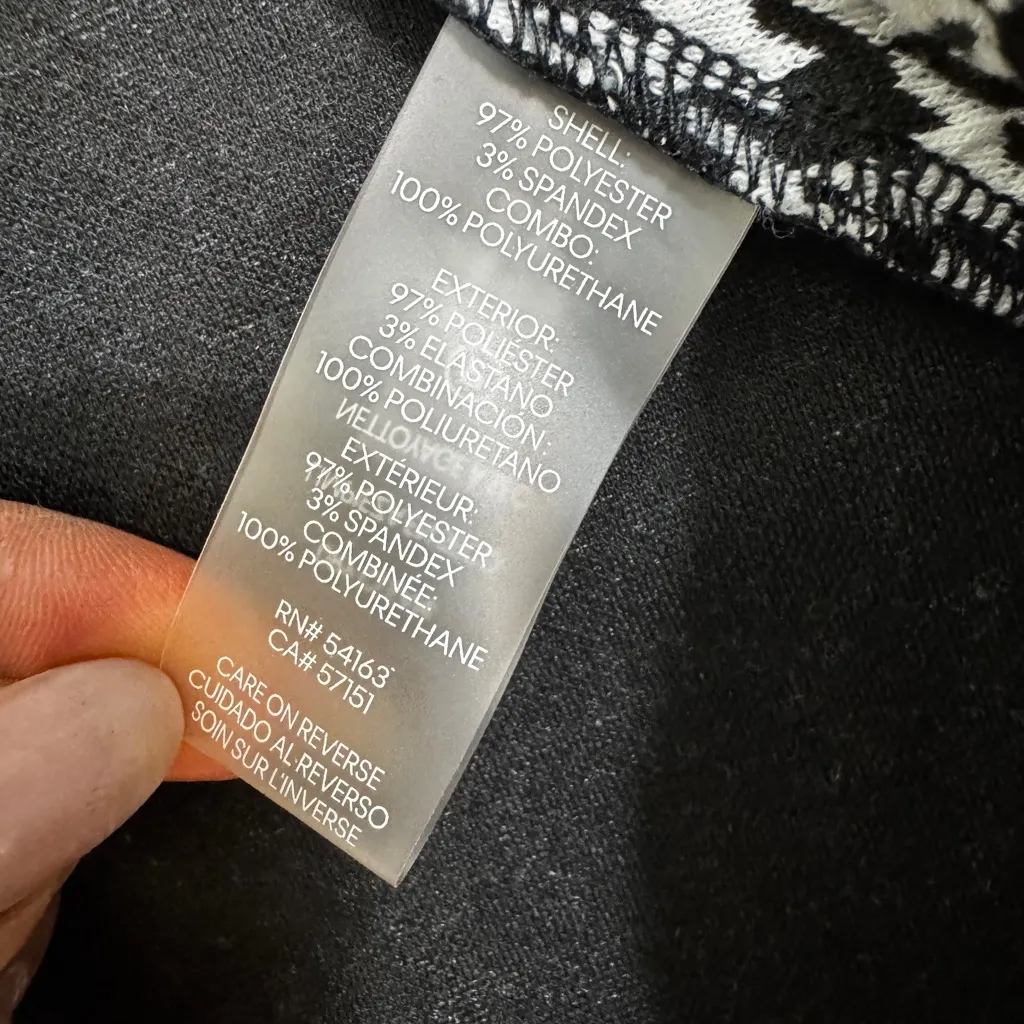 Karl Lagerfeld Monochrome Houndstooth With Faux Leather Trim Dress Sz 8 - Image 10