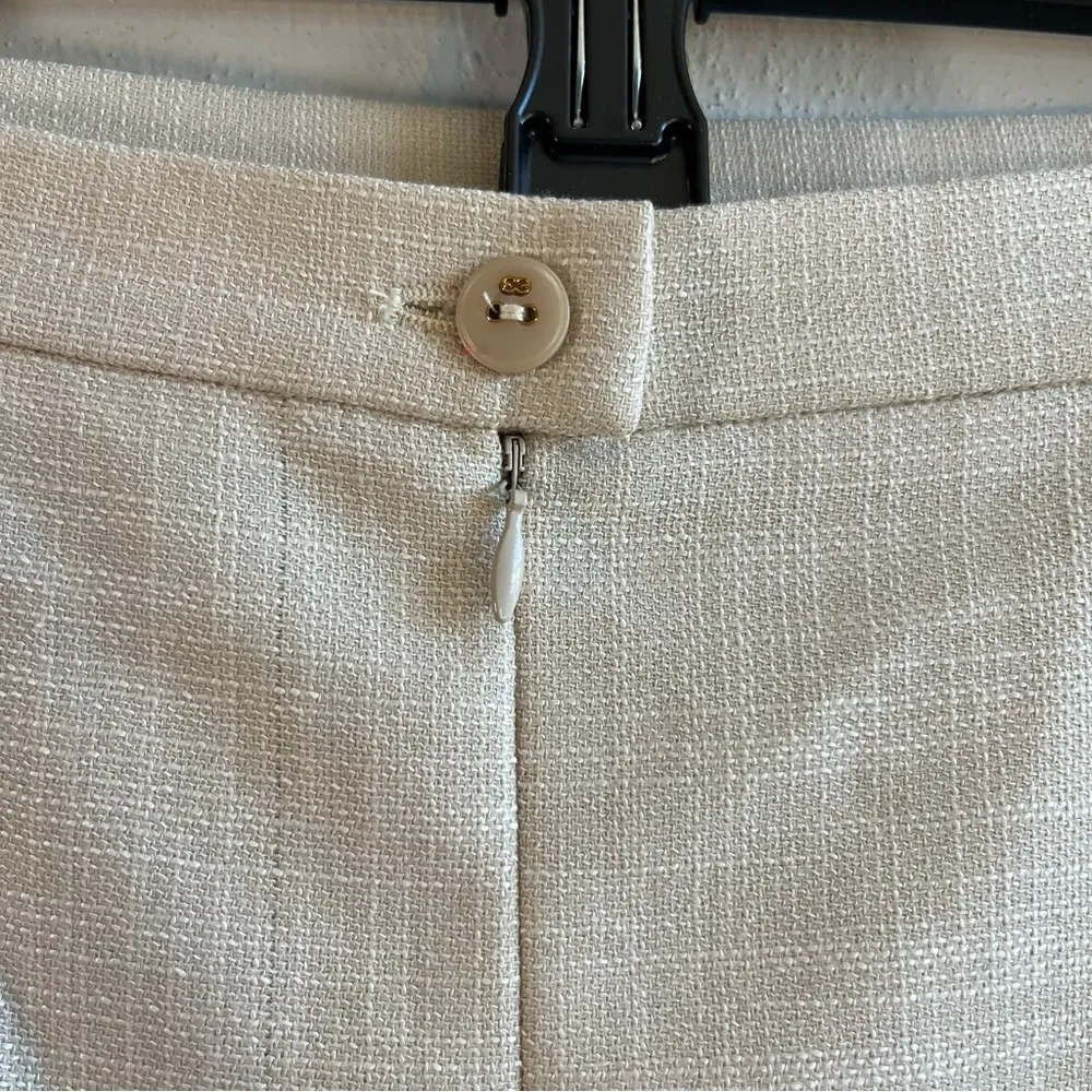 Escada Skirt Creamy Tan Silk & Wool Blend Pencil Skirt Sz EU 42 NWT Neutral - Image 7