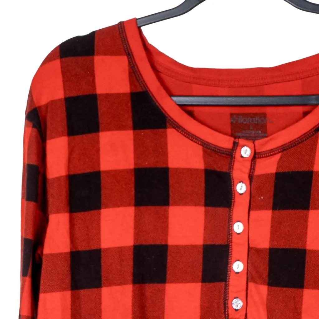 Xhilaration Nightgown S Womens Red Buffalo Plaid Long Sleeve Nightie Cotton - Image 3