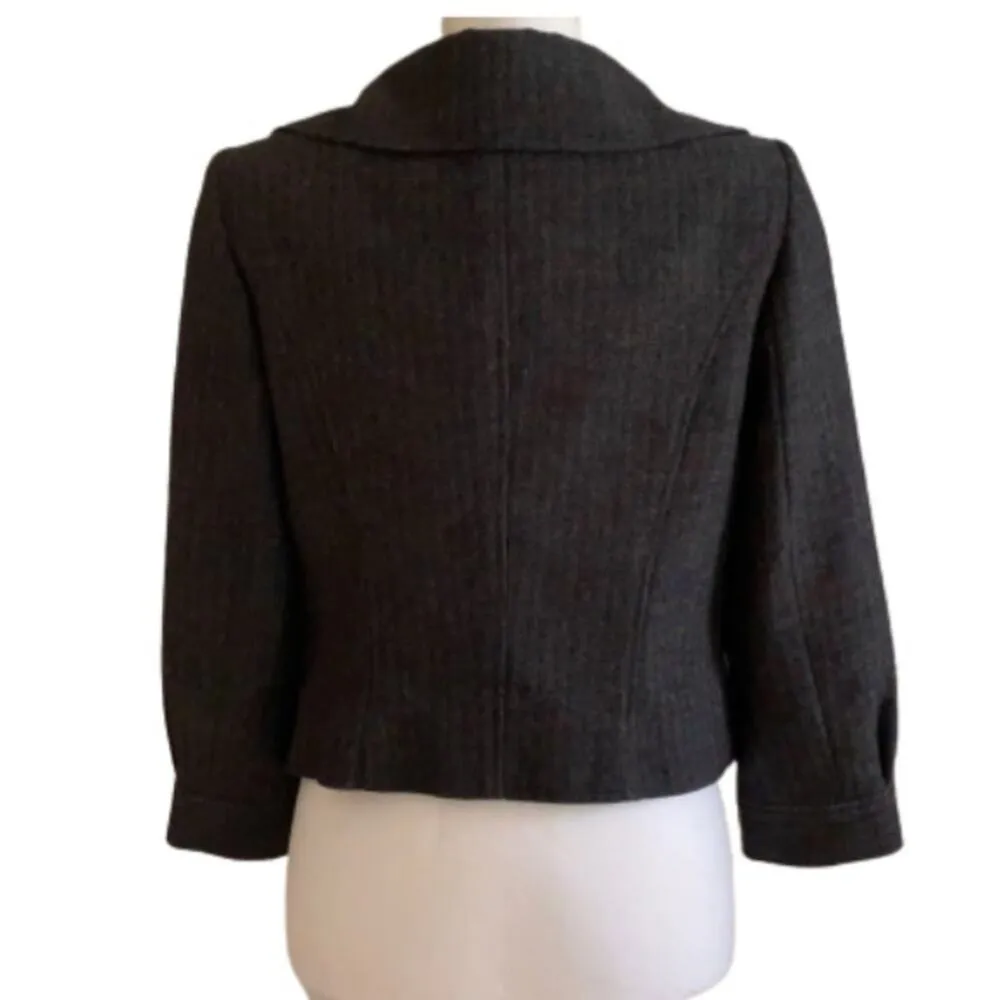 Isabel & Nina Blazer Jacket Multicolor Cropped Tailored Career Office Size 6 Brown - Image 4