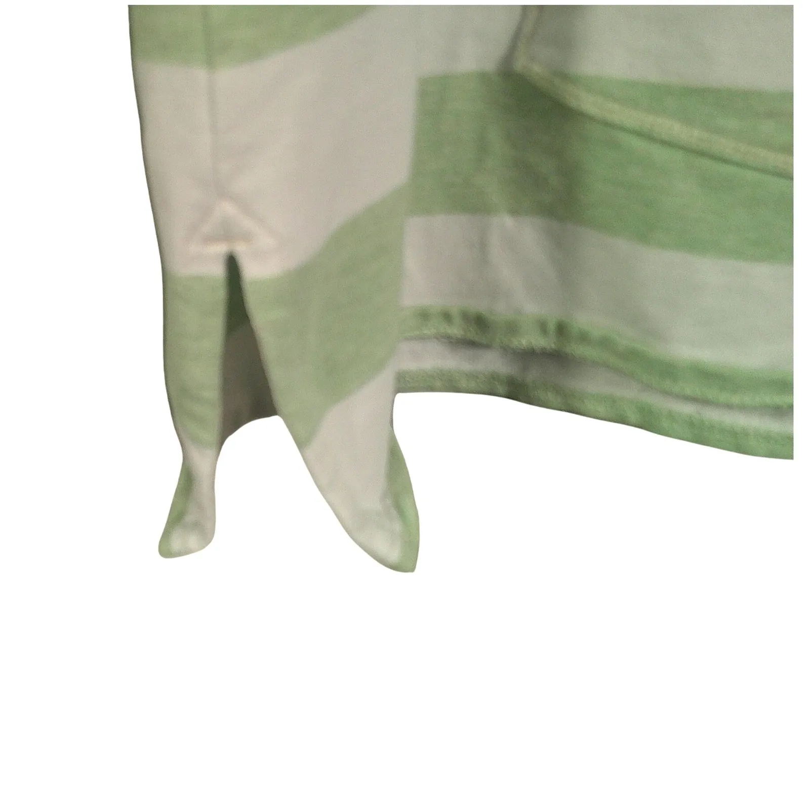 The Black Dog Striped Hooded Long Sleeve Shirt Women's XL‎ Logo Green & White - Image 5