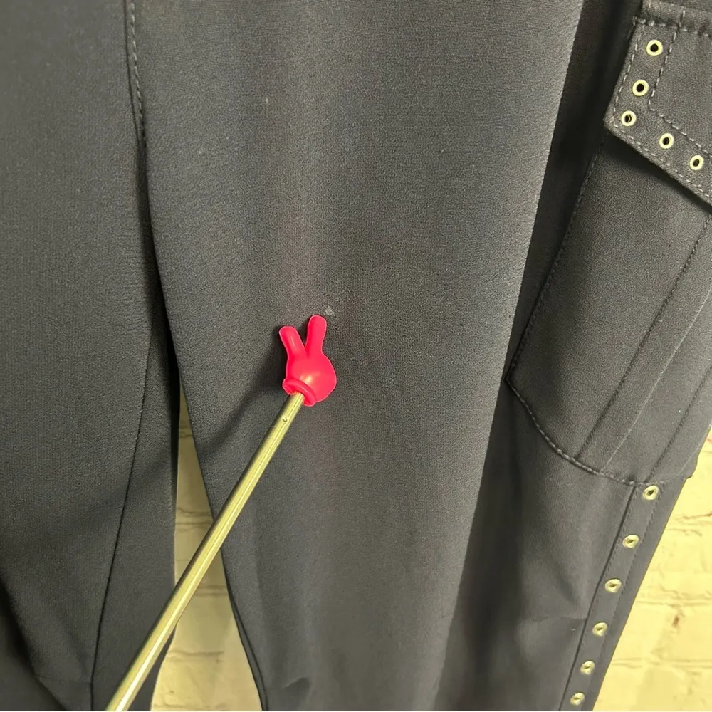 10 Crosby Derek Lam trendy navy blue preppy grommet embellished pants size 8 - Image 9