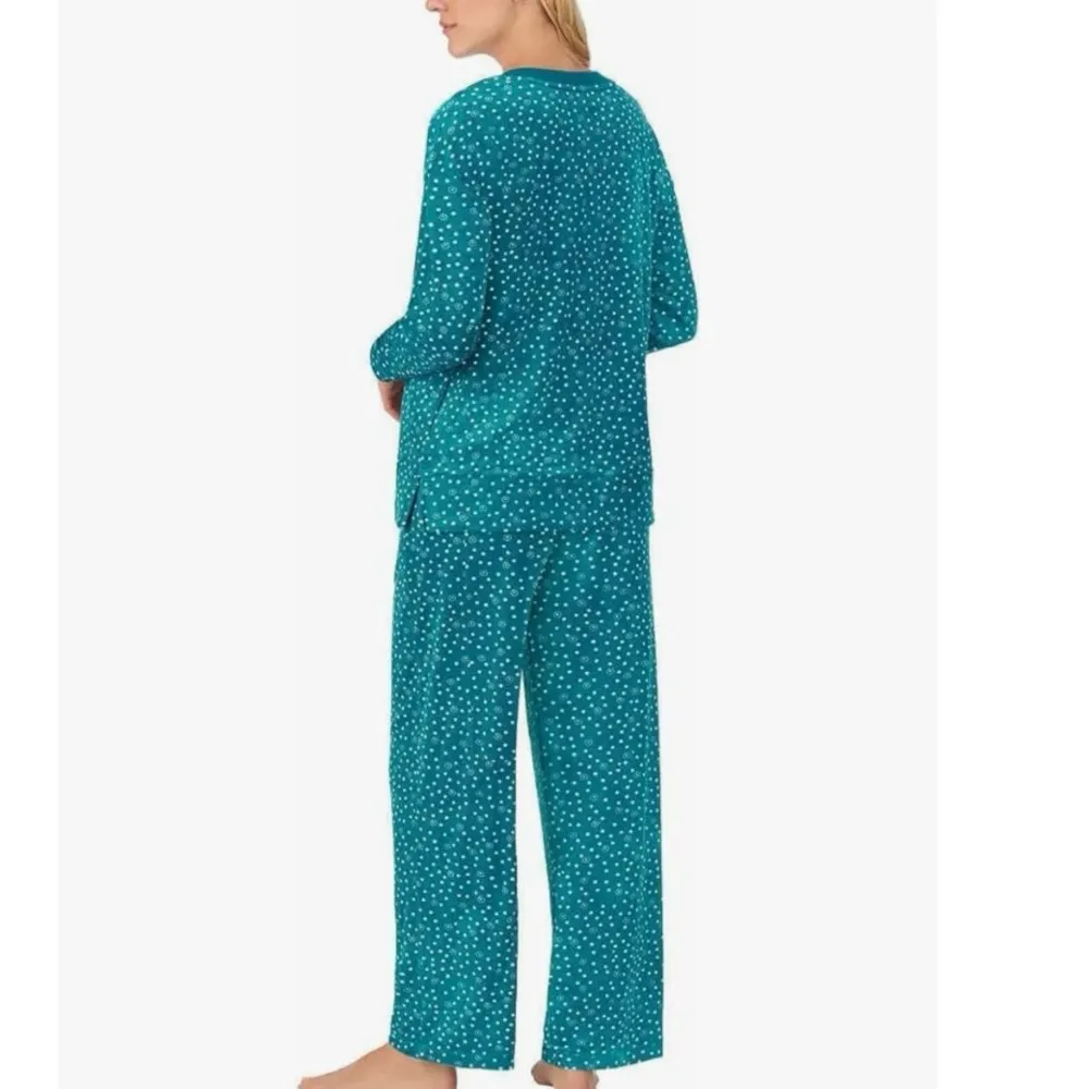 NWT Nautica Teal Blue Polka Dot Women's Pajama Pants Set Size XL - Image 3