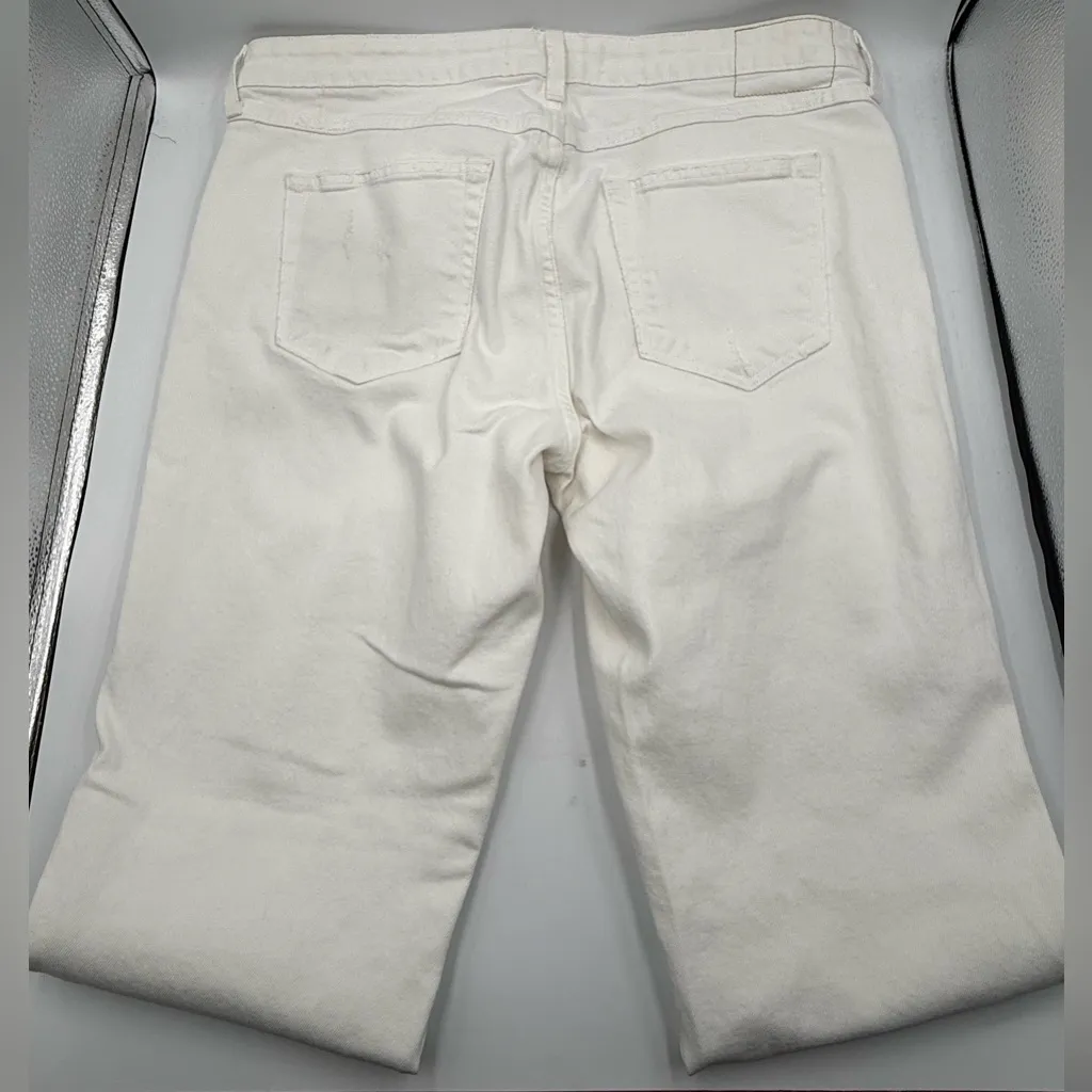 AMO Twist Distressed Ankle Vent Jeans White Size 32 - Image 7