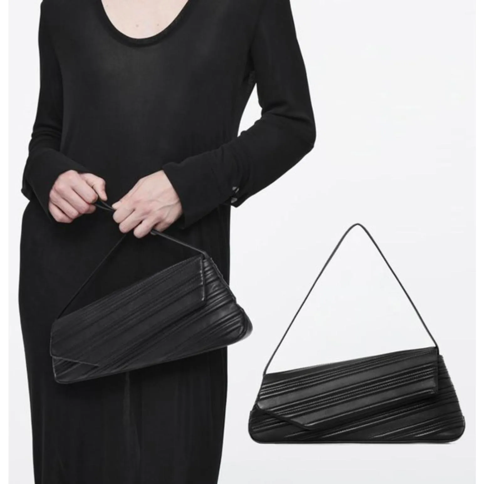 COS  Pointe Leather Shoulder Bag Black NWT - Image 7