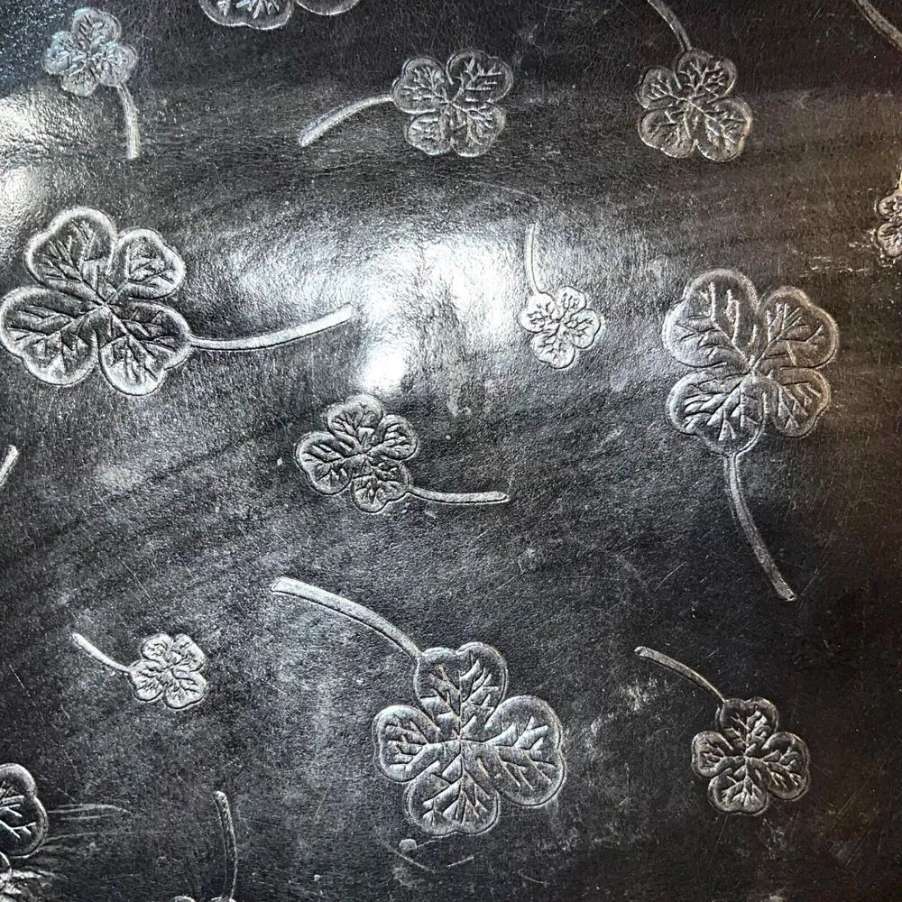 Vintage Mark Chantal MC Unisex Satchel Handbag Four Leaf Clover Design Black - Image 4