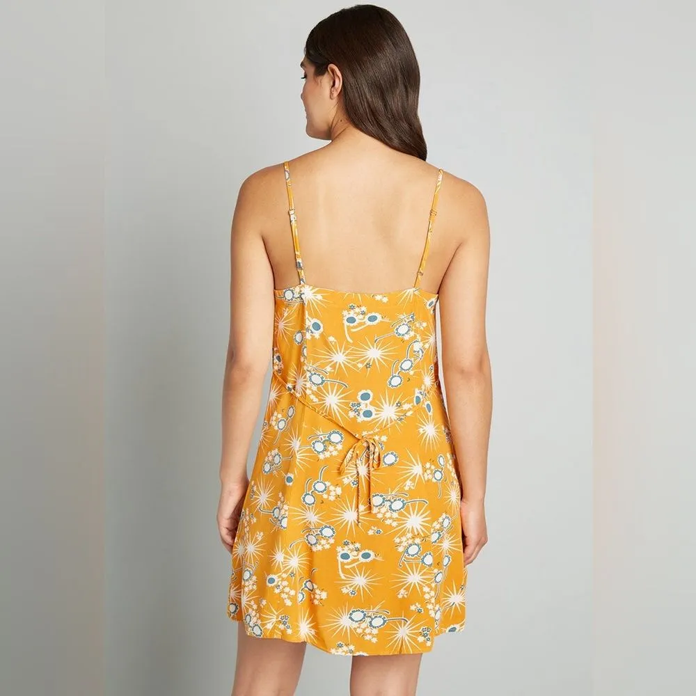NWT ModCloth On Cloud Nineties‎ Yellow Printed Shift Mini Dress Size 1X - Image 3