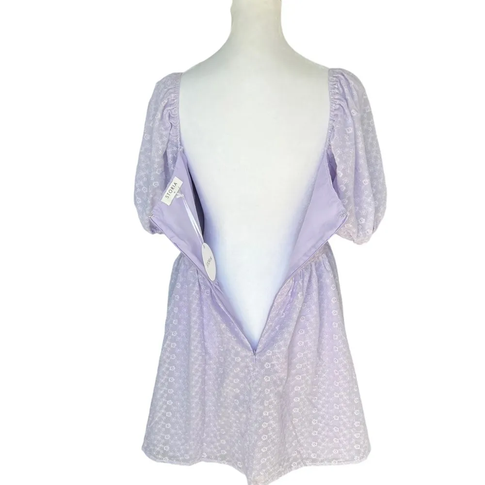 Storia - NWT Tangled In Love Dress Babydoll Mini Eyelet Dress Sz M - Image 7