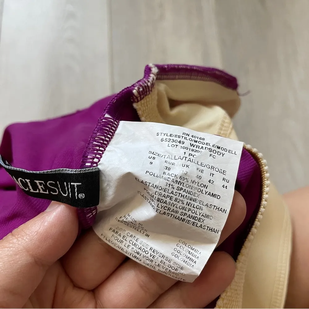 Miraclesuit Wrapsody One Piece Swimsuit Fuschia (Size 8) tummy control slimming - Image 5