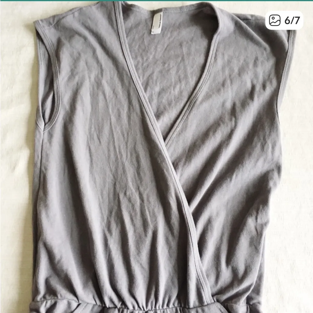 American Apparel Grey cross front V-Neck Romper - Image 4