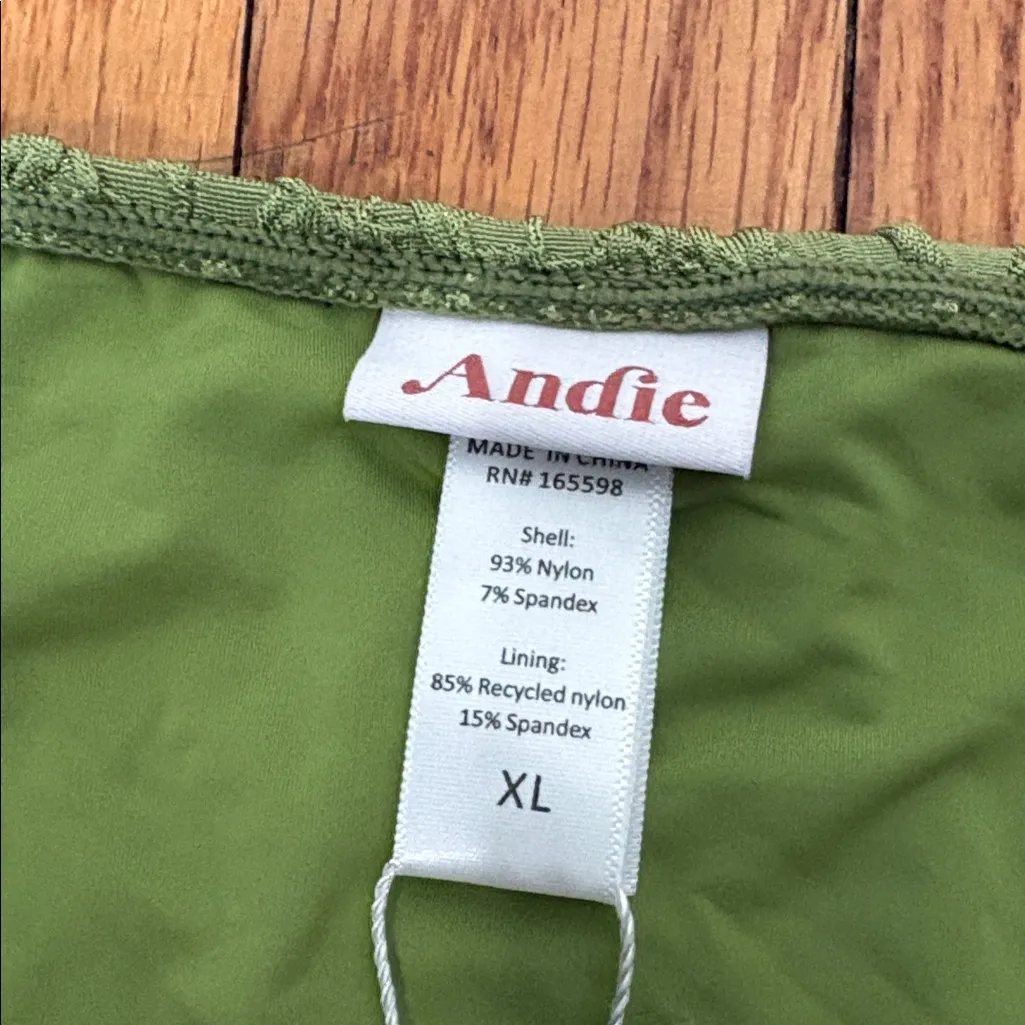 Andie Swim Bikini Bottom Swimsuit Popcorn Floral‎ Gecko Green size XL NWT - Image 5