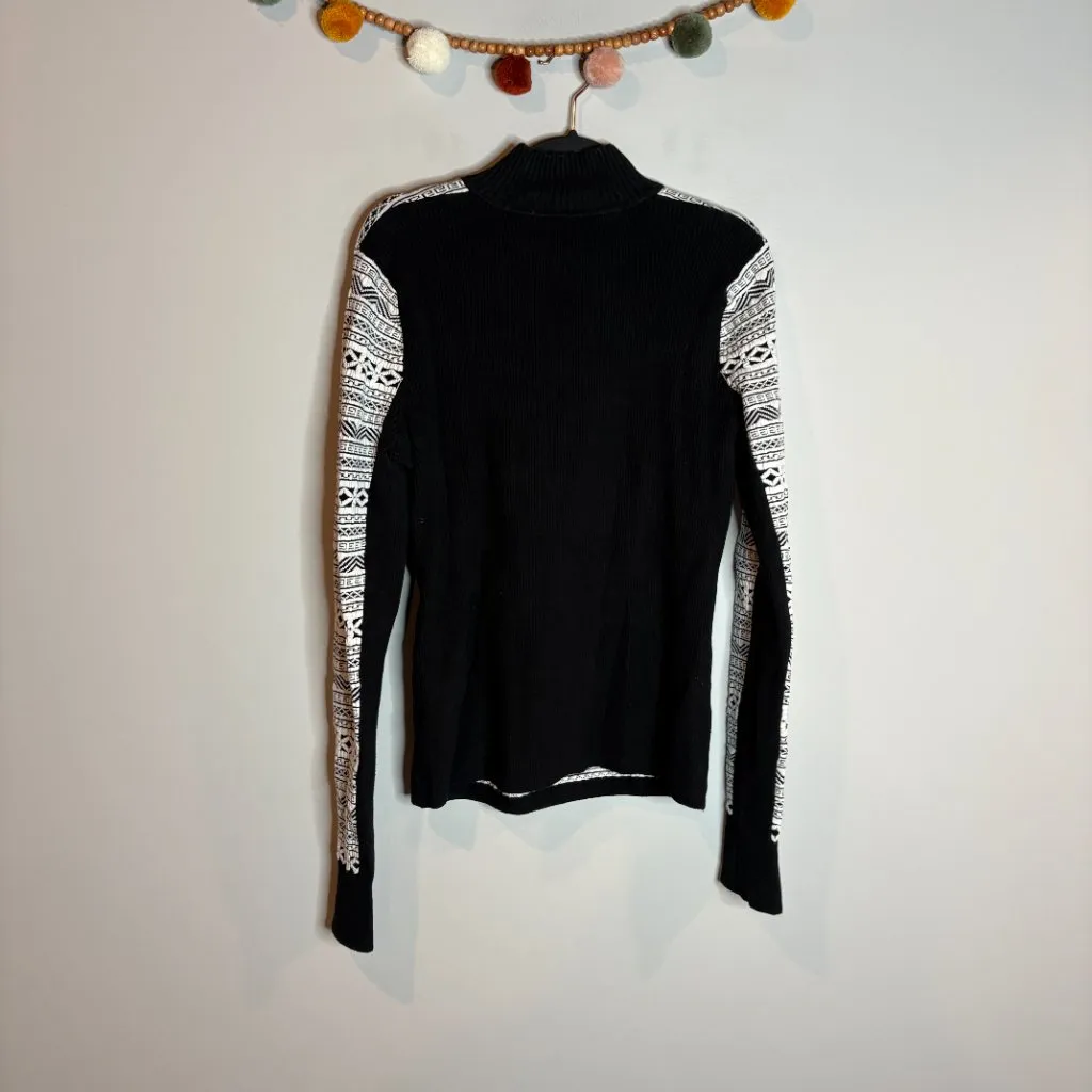 Skyr black and white half zip sweater Size L - Image 5