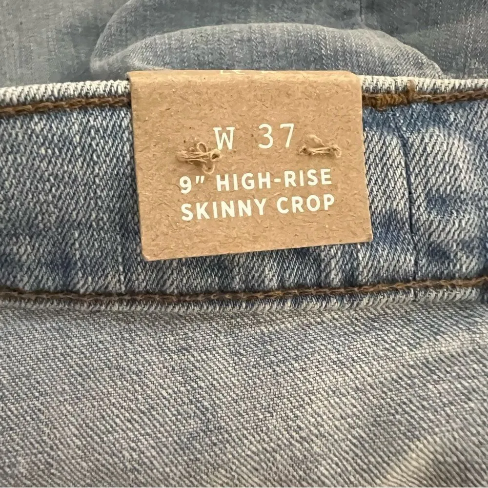 Madewell womens 9” High Rise Skinny Jeans Size 37 24W button up Plus size NWT - Image 6