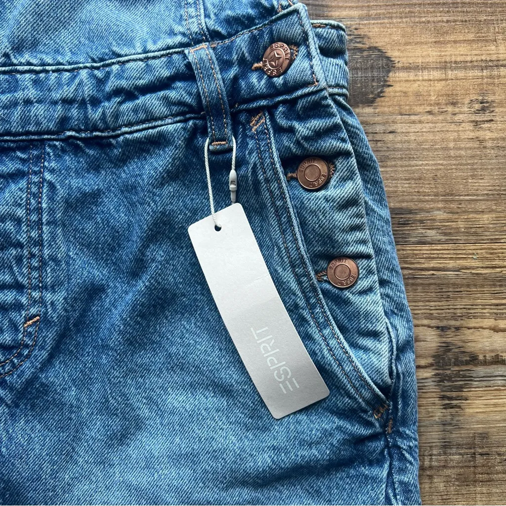 Esprit Womens 100% Cotton Denim Skirt Overalls Size Large NWT - Image 2