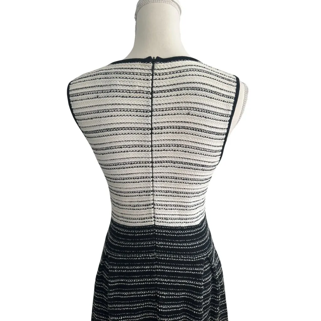 CAROLINA HERRERA Colorblock Knit Floral A Line Dress Size Medium - Image 11