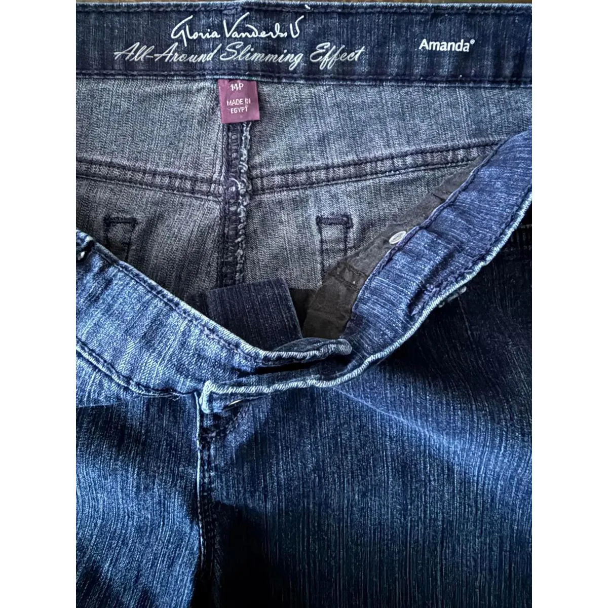 Gloria Vanderbilt Amanda Women's Denim Capri Jeans Size 14P Petite Blue Cropped - Image 6