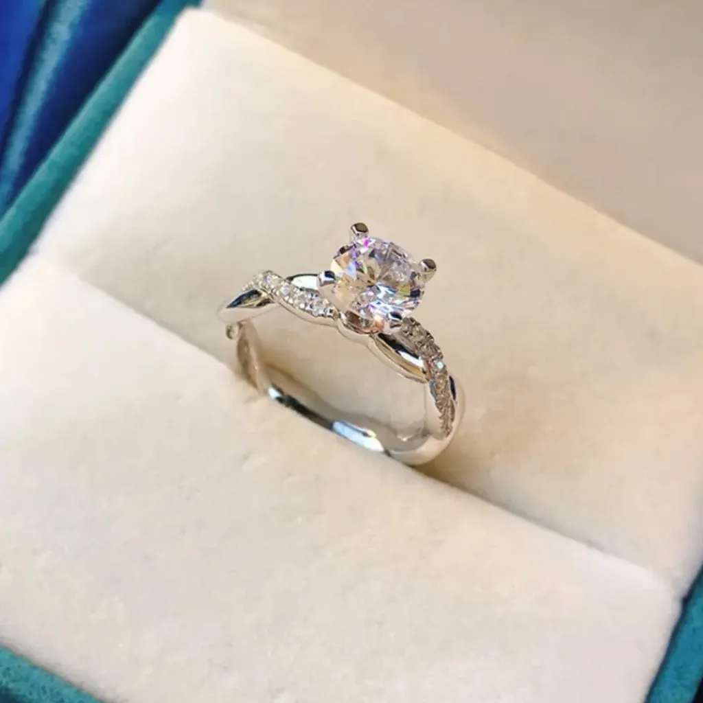 8mm Simulated Diamond Infinity Pave Ring 2.25 CTW Sterling Silver Size 7 - Image 2