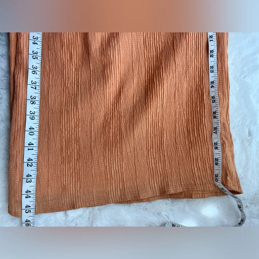 NWT: DO + BE Smocked Waistband Wide Leg Bottom Pants in Light Orange Size Large - Image 6