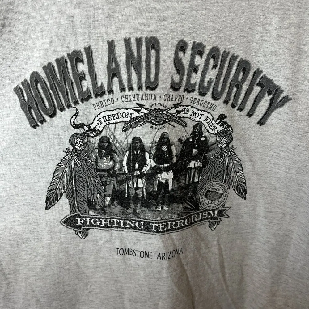 Homeland Security Tombstone Az T Shirt Vintage Y2K Gray 2XL XXL Graphic Tee Logo Size undefined - Image 5