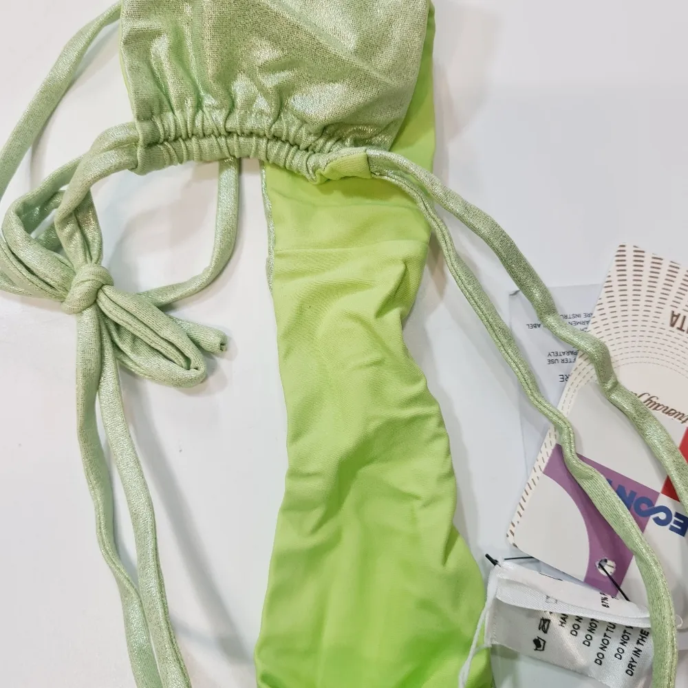 VDM Panama Bikini Bottom in Shimmer Lime Size XS - Image 6