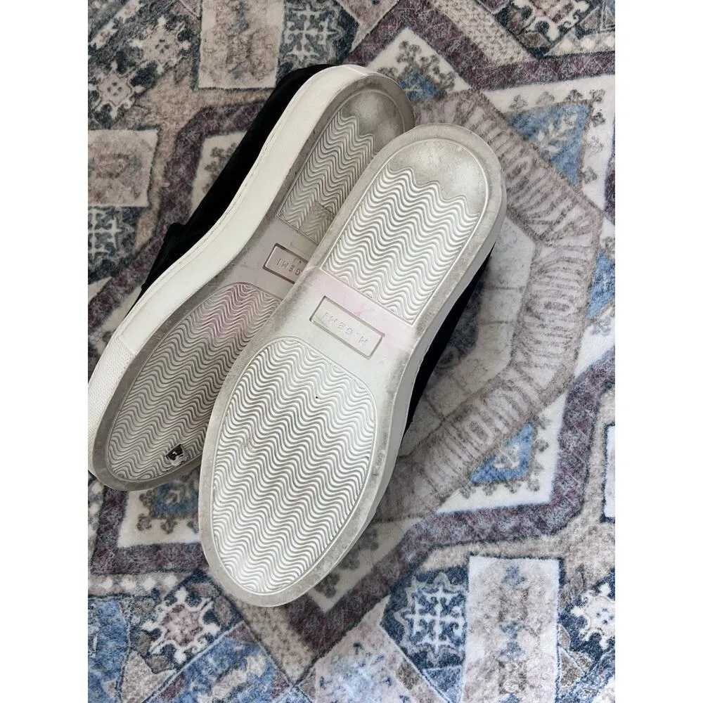 M. Gemi Black Velvet Slip On Womens Sz 5.5 Sneakers The Cerchio Made In Italy - Image 3