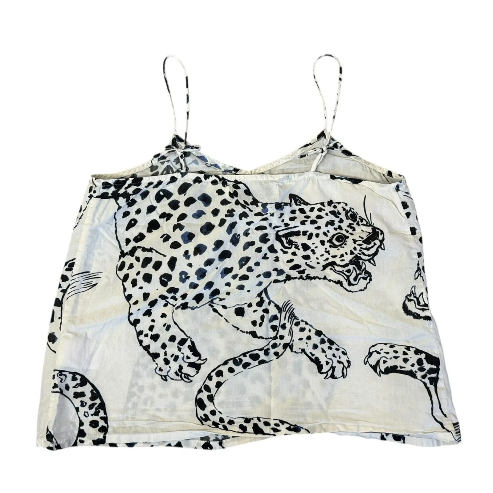 DESMOND & DEMPSEY The Jag Cream Cami Tank Top V Neck Organic Cotton Size XS - Image 5