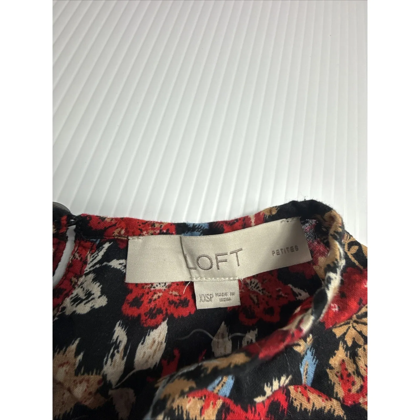 Ann Taylor Loft XXSP Top Floral Print Stretch Long Sleeves Blouse Soft Crew - Image 2