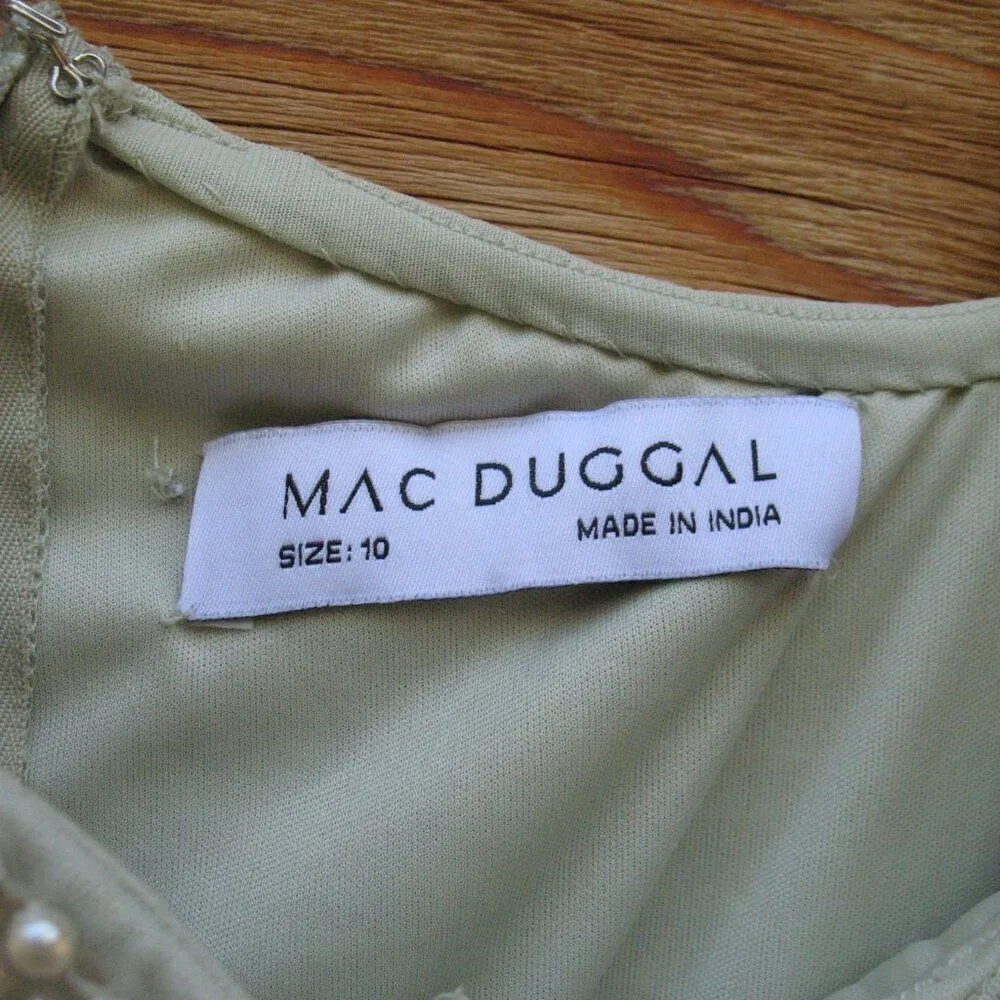 Mac Duggal 93735 Womens Green PEARL EMBELLISHED SOFT TIE ONE SHOULDER GOWN - Image 13