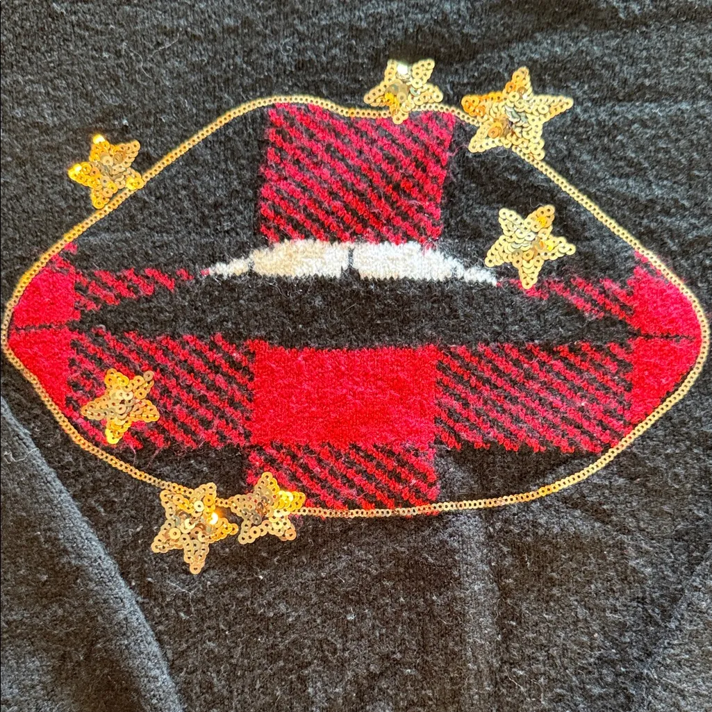 Torrid black and plaid graphic sweater size 5 - Image 2