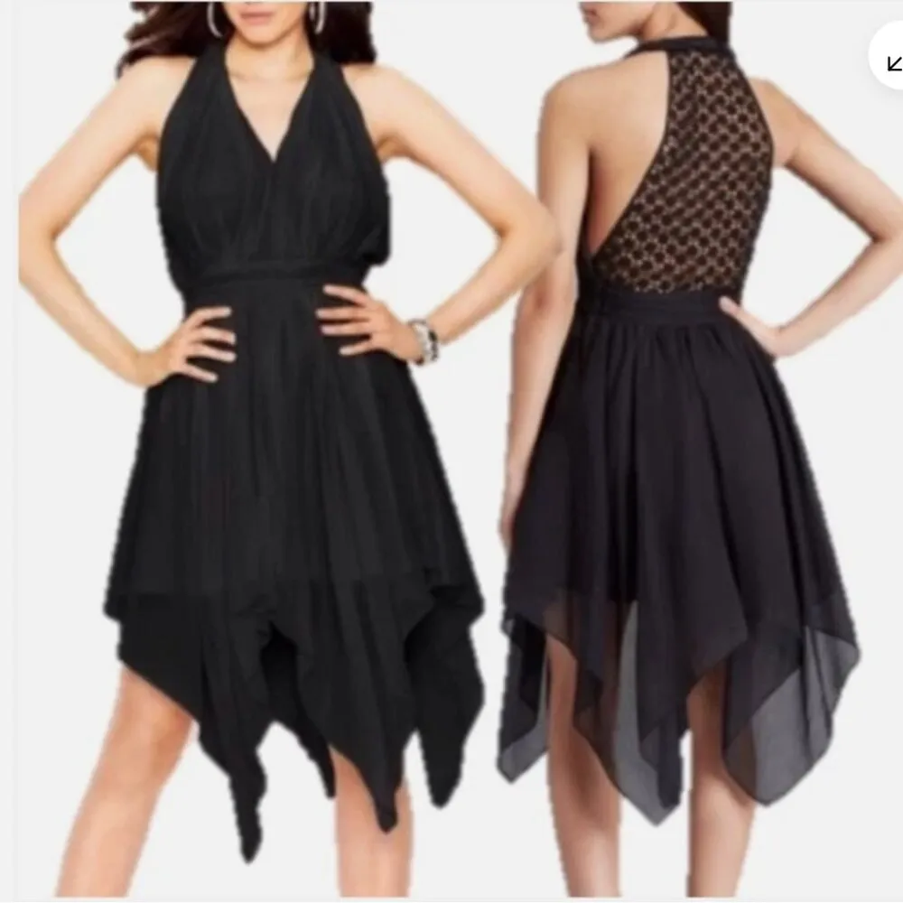 Guess Twisted Tank Handkerchief Hem Dress Coral Peach 6 - Image 13