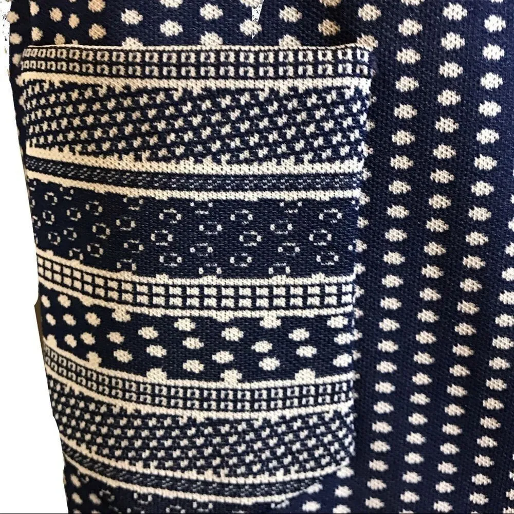 Vintage 1960s Vintage Flapper Drop Waist Geometric Polka Dotted Dress Navy Blue Size undefined - Image 7