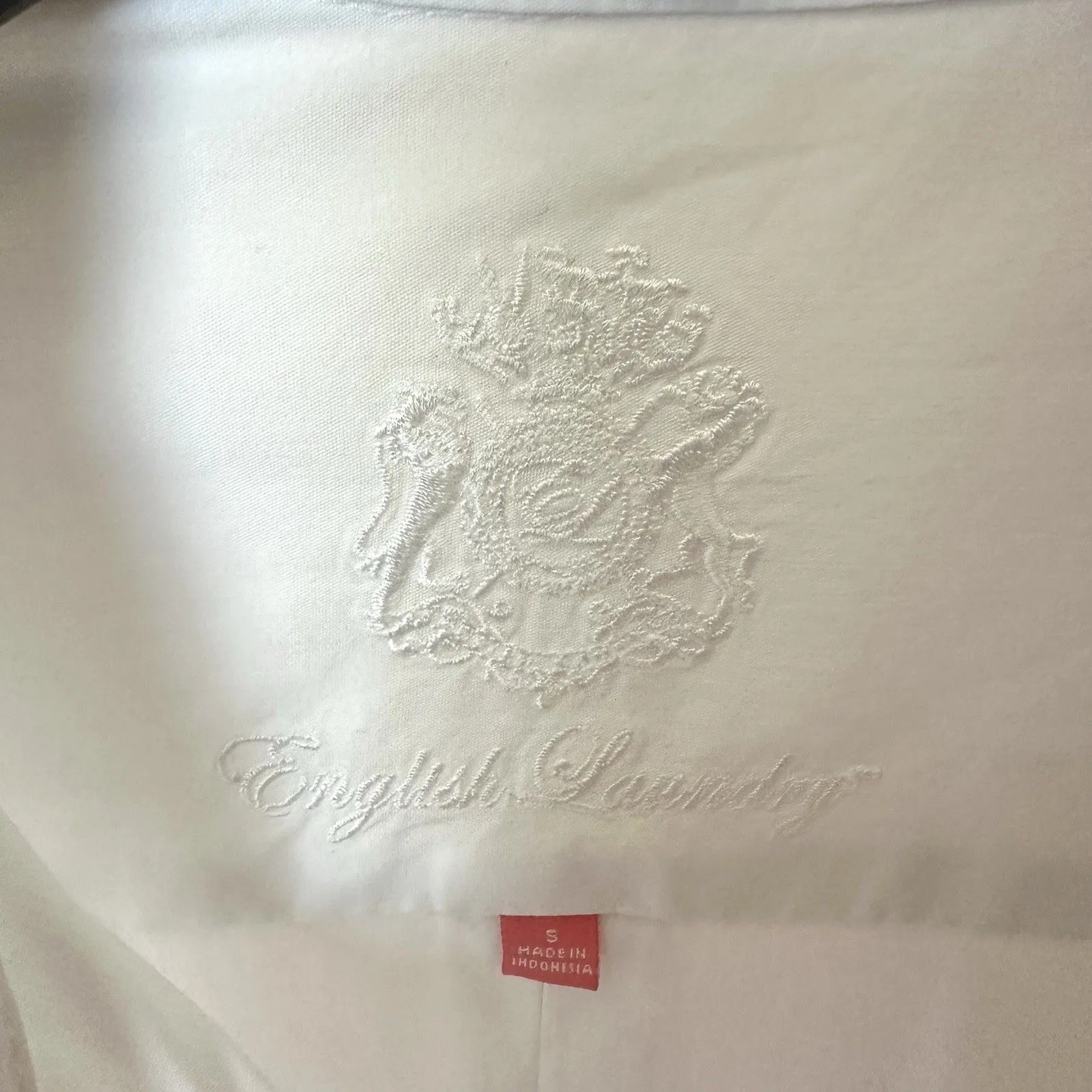 English Laundry Blouse Women’s Small Long Sleeve Pullover 1/2 Button Up White - Image 2