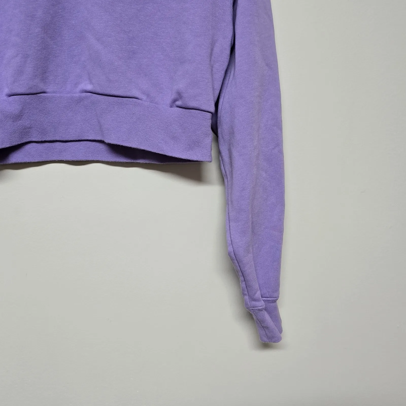 Tna Aritzia Airy Fleece Perfect 1/4 Zip Sweatshirt Heather Gray Size Small Purple - Image 3