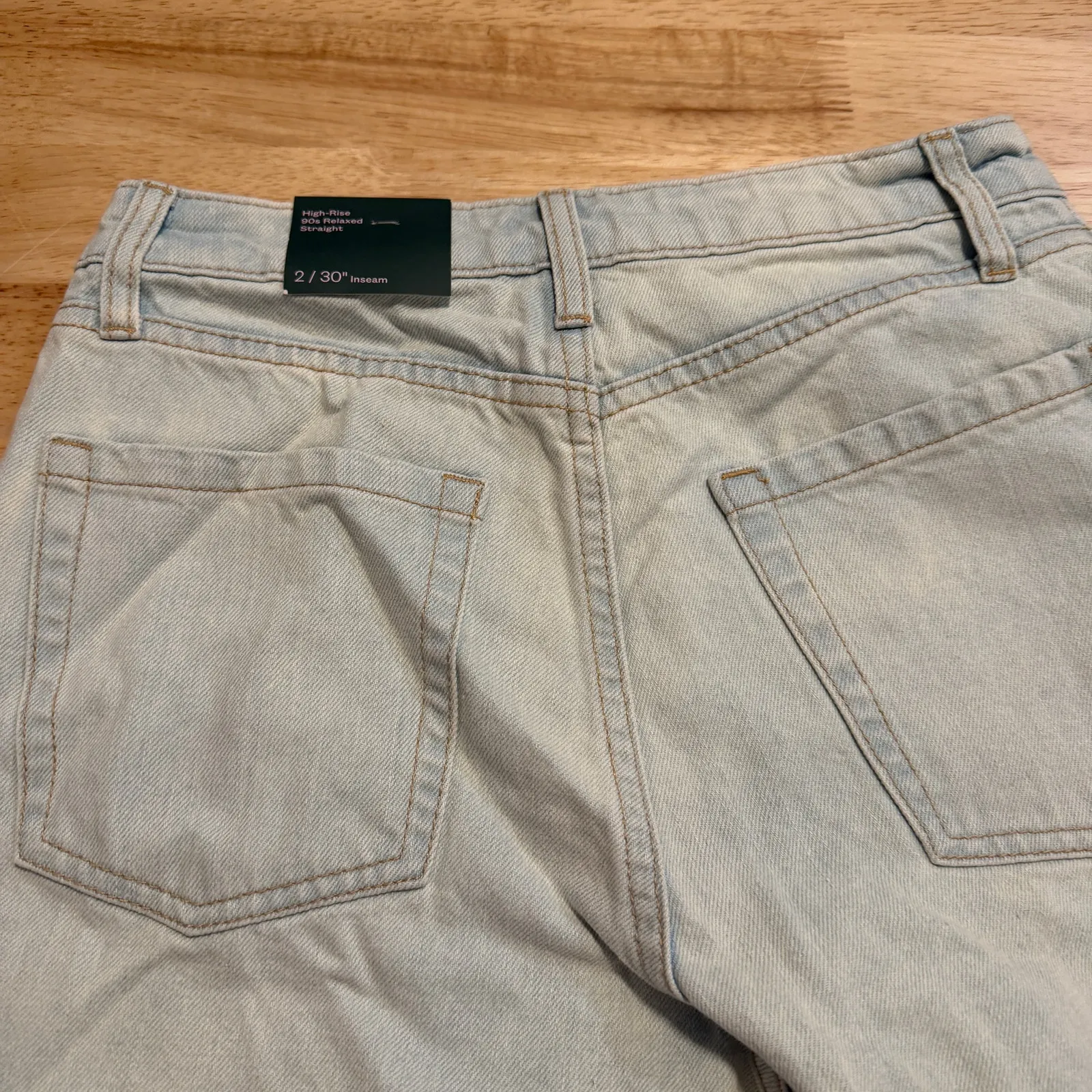 Wild Fable Women's Light Wash High-Rise Straight Leg Dad Jeans - Size 2 - NWT - Image 5