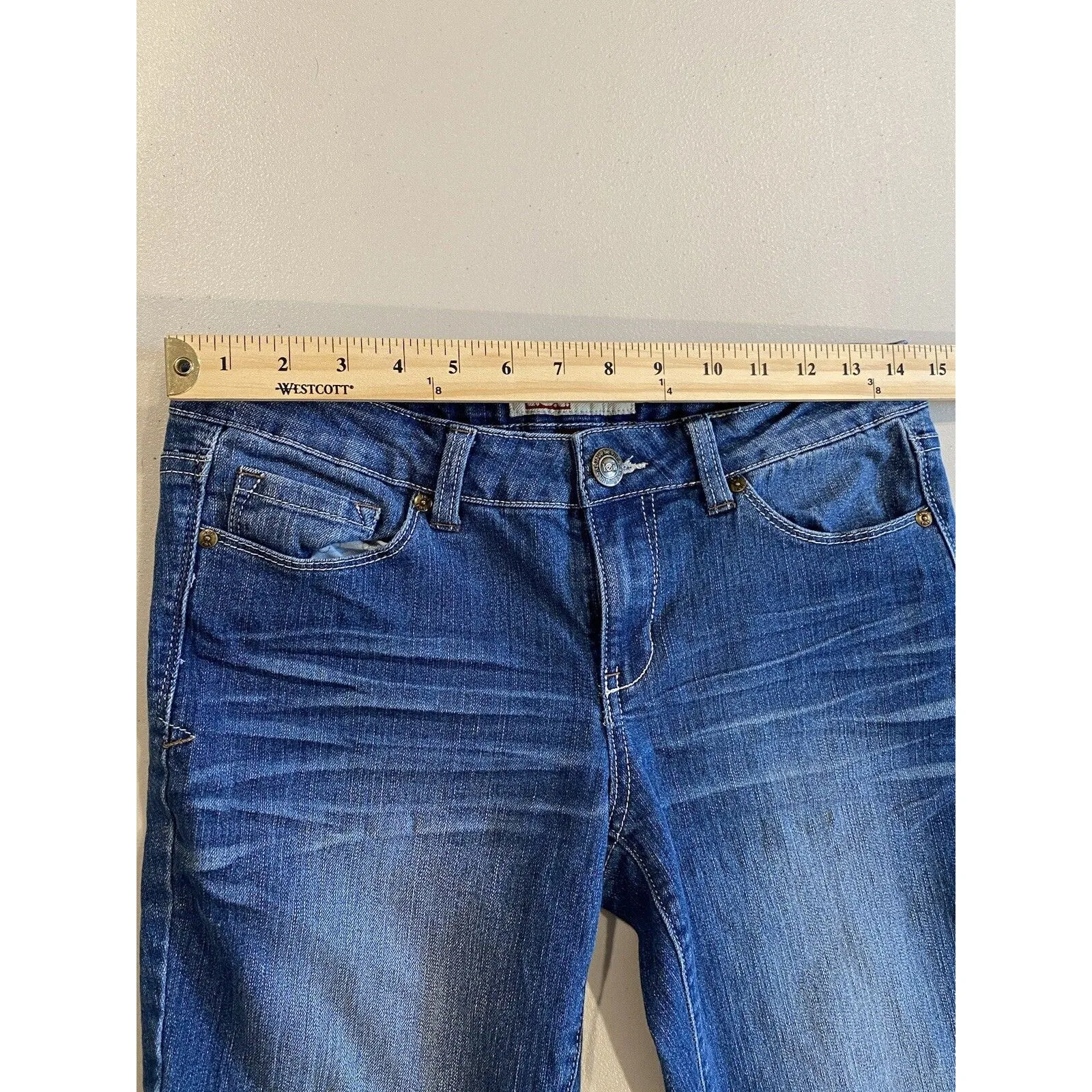 Vintage LEI Ashley Jeans Women 29" Short Bootcut Stretch Y2K Western Low Rise Blue - Image 7