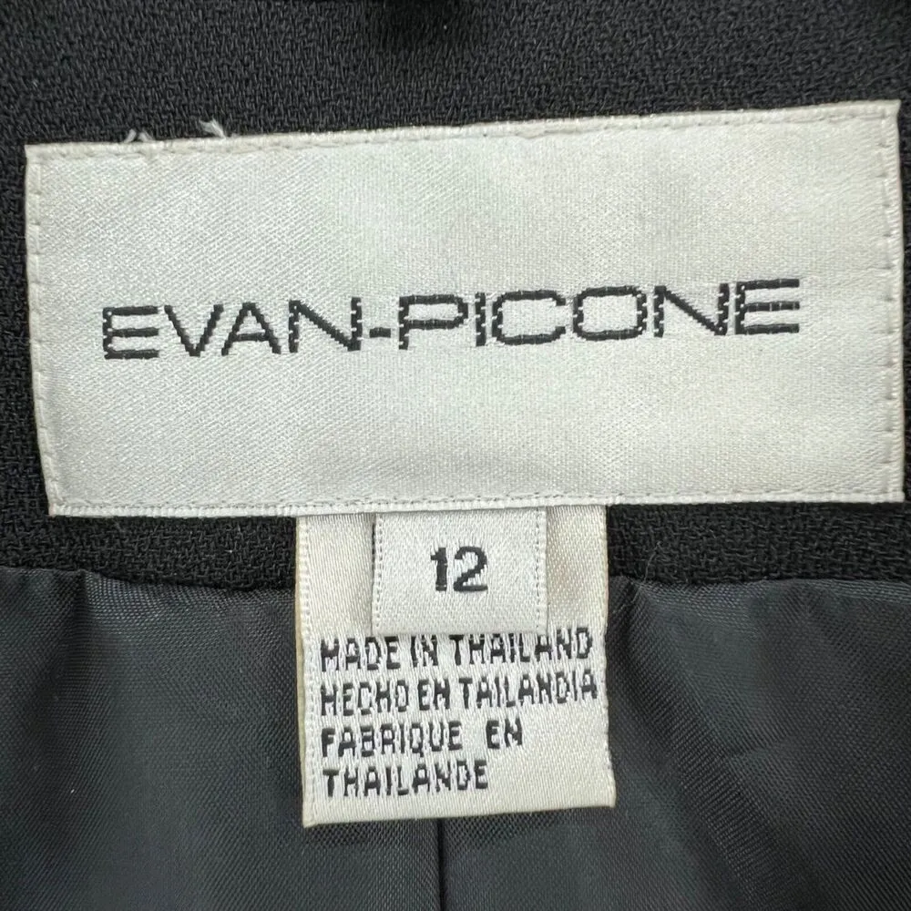 Evan Picone Blazer Womens 12 Black Two Button Lined Career Timeless Minimalist - Image 11