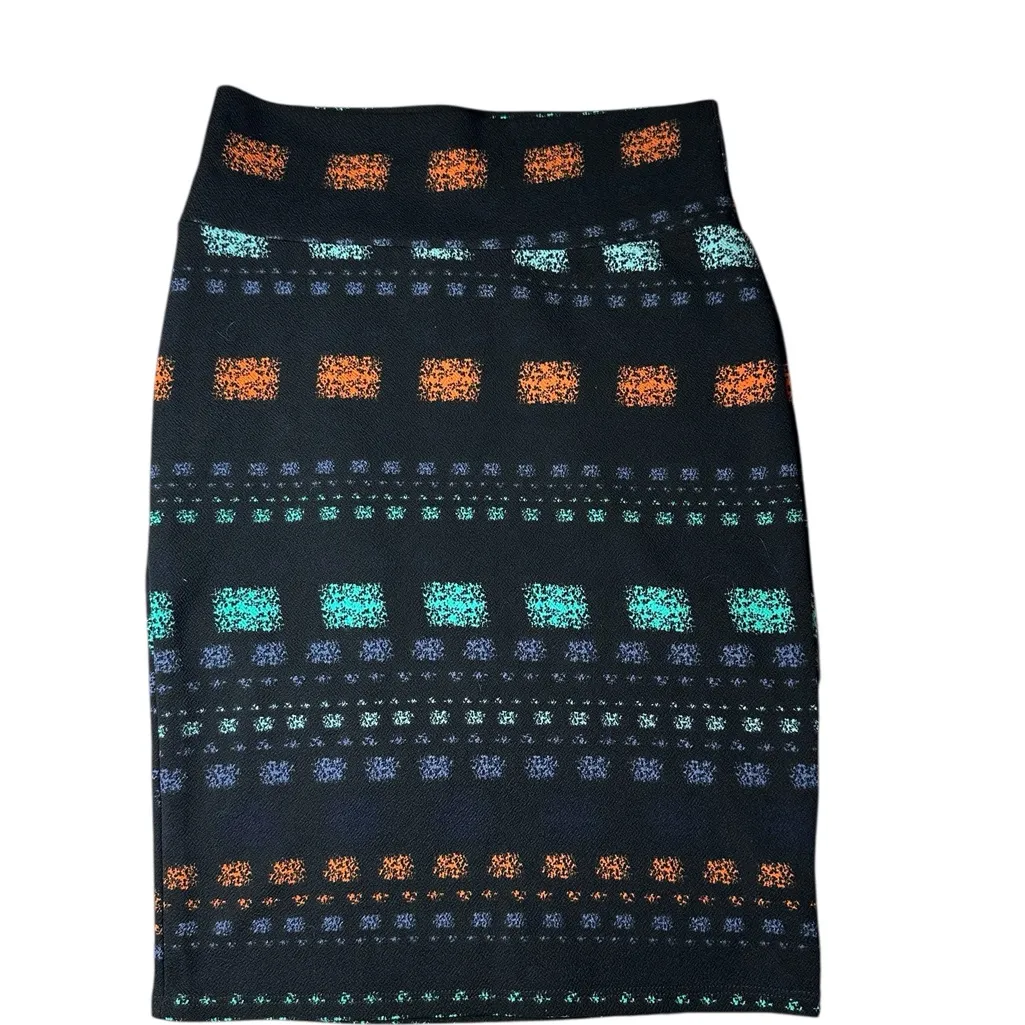 LuLaRoe  Black Skirt with Colorful Patterns - Image 2