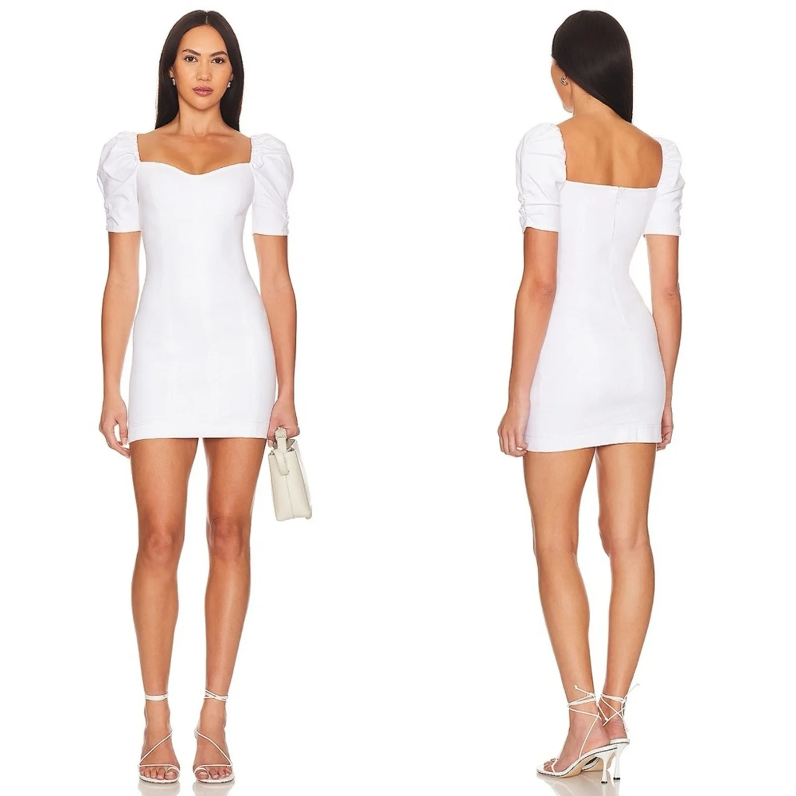 Alice + Olivia Mimi Puff Sleeve Mini Dress in Vintage Sugar 8 - Image 6