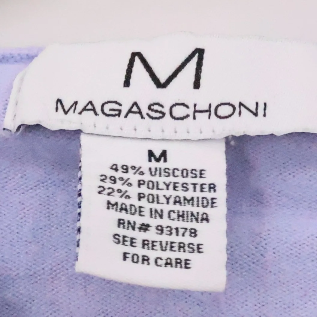 Magaschoni Lavender V Neck Cropped Hoodie Sweater Womens Quiet Luxury Size M - Image 3