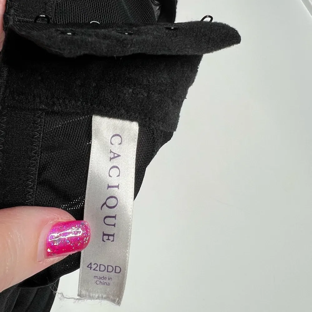 Cacique lane Bryant French full coverage size 42DDD black lace - Image 8