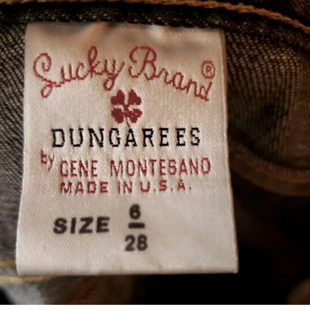 Vintage y2k Lucky Brand Dungarees by Gene montesano " Lucky You!” - Image 4