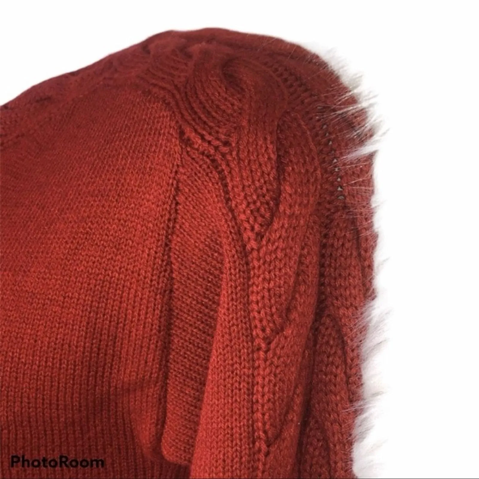 Cato Red Braided Shoulder Knit Sweater Size S Cottage Preppy Retro Top - Image 5