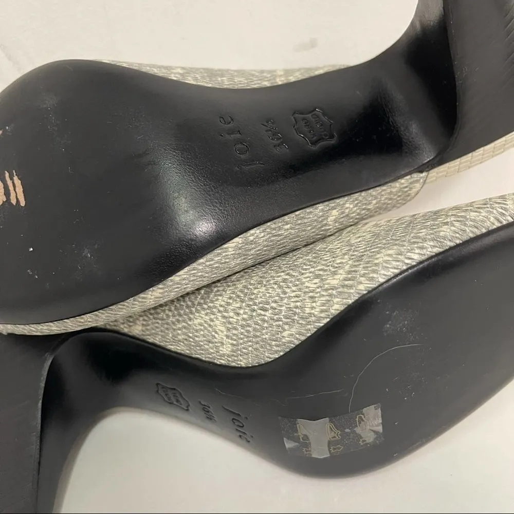 NWOT JOIE Olya Lizard Snakeskin Animal Print Mule Clog Peep Toe Heels 36.5/6.5 - Image 7