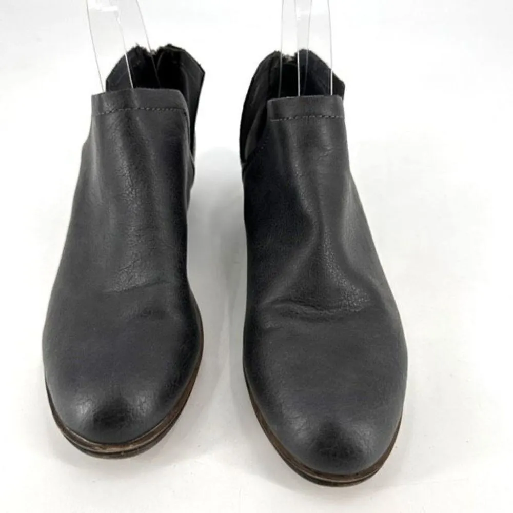 London Fog Collection faux leather split side boots booties size 7.5 charcoal - Image 4