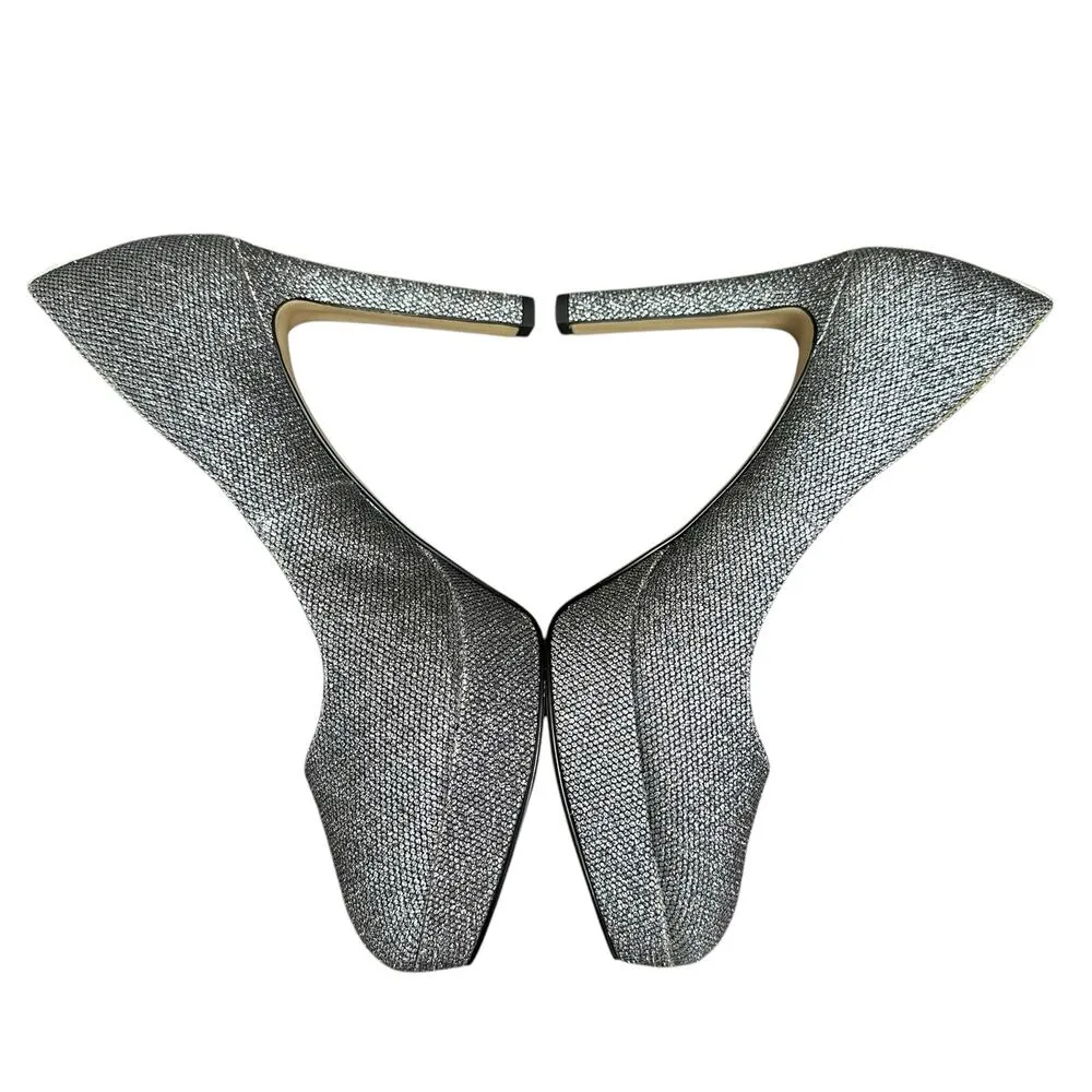 Michael Kors  US 8 Chantal Platform Pump Heels Silver Elegant Formal Party Shoes - Image 6