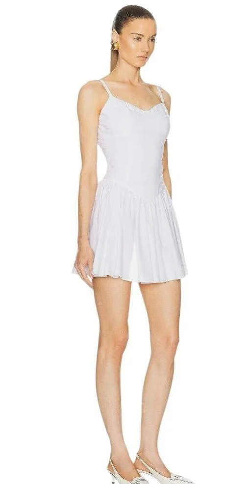 CAROLINE CONSTAS Orella Scoop Back Mini Dress in White X - Image 3