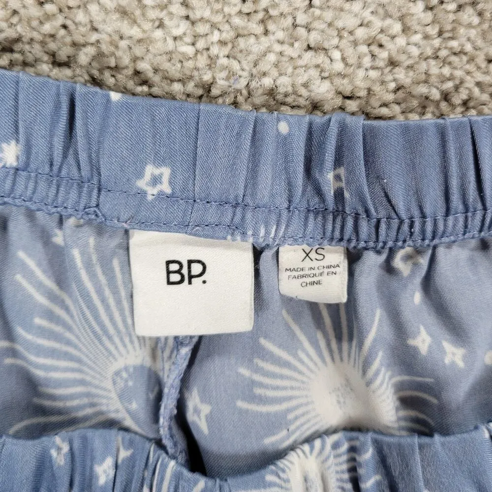 BP Celestial Pajamas Set Womens XS Blue White Sun Stars Moon Pants Button Top - Image 14